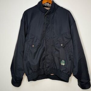 Descente Golf Collection Full Zip Jacket Black Gold Satin Lining XXL